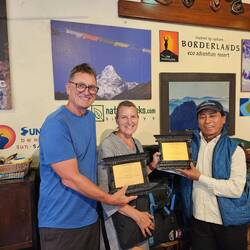 Vimal presented us with beautiful framed certificates for completing the eco trek