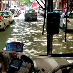 Traveling from La Boca to San Telmo with a local bus.
