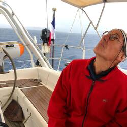 The captain is also getting wet