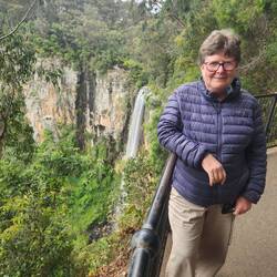 Sonia at Purling Brook Falls, Springbrook National Park