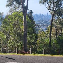 View to Brisbane skyline from Mt Gravatt