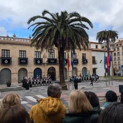 Traditionelle asturische Musiker mit Dudelsack (Gaita) und Trommel