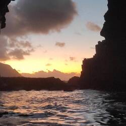 Schwimmen im Sonnenuntergang