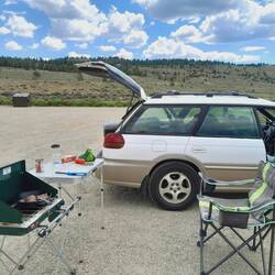 Meine Campingausrüstunh, komplett von Brandon geliehen