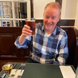 Ian indulged in a beer and a dill schnapps