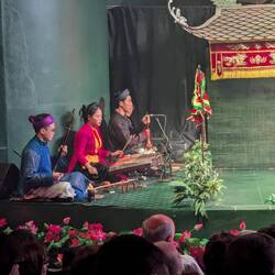 Musicians at water puppet show