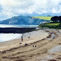 Gyllyngvase Beach looking back to the way we walked in