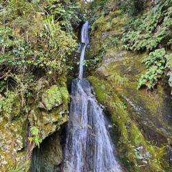 Ein Wasserfall auf dem Weg