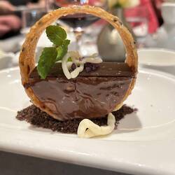 Dinner in the Prime Seven restaurant and an amazing chocolate mousse dessert.