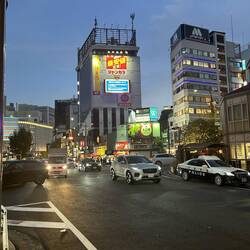 The streets of Kobe where we searched for a taxi. Finally Craig graciously drove us to the ship.
