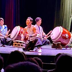 A folkloric performance of the Taiko Drum Show. Energetic, lively and rhythmic.