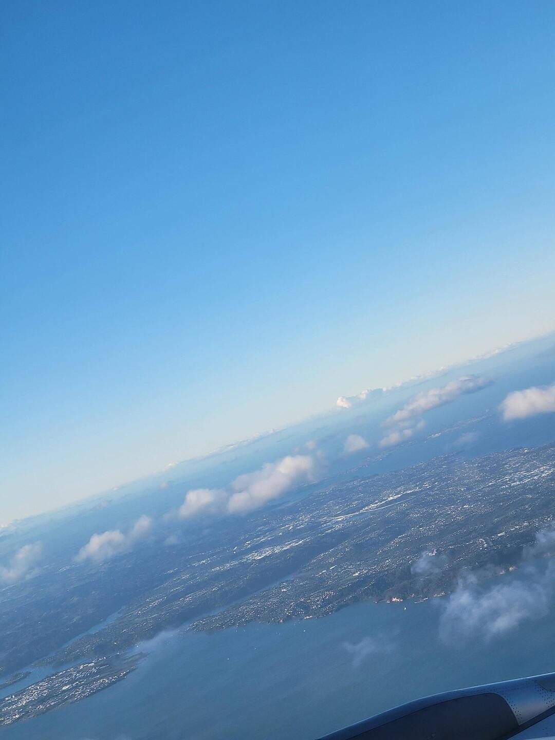 Im Anflug auf Neuseeland's Nordinsel