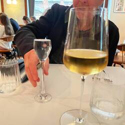 Schnapps for Ian and wine for me