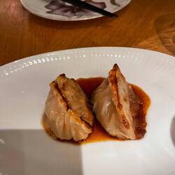 Gyoza with prawn and salsiccia