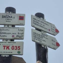 Die Schneekoppe, mit 1603m der überhaupt höchste Punkt meiner Tour.