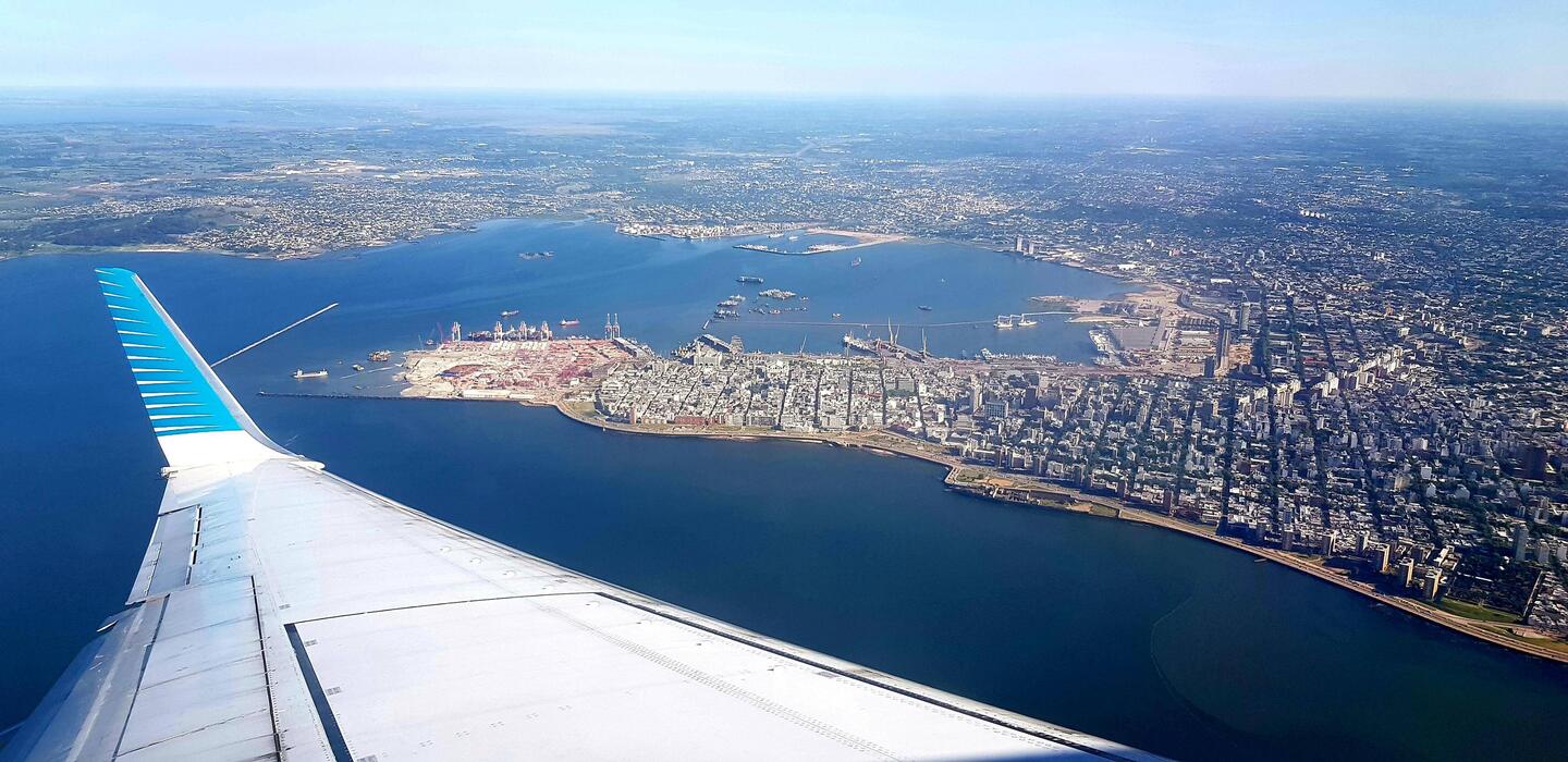 Landing in Montevideo.