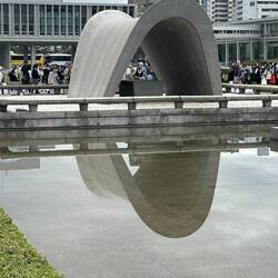 The dome covers a cenotaph holding the names of all of the people killed by the bomb.