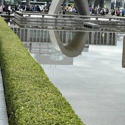 The arch shape represents a shelter for the souls of the victims..