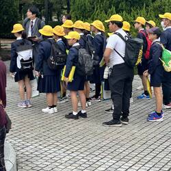 Another, very disciplined school group.