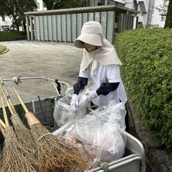 Busy street cleaner.