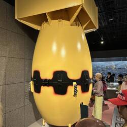 Actual size of the "Fat Man" bomb that was dropped over Nagasaki.