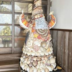 Sculpture made out of sea shells.