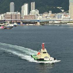Pilot boat guided us into port.