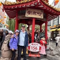 Colourful pagoda was a main attraction for picture taking. Girls took this of us.