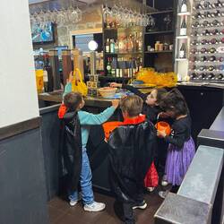 Trick or treating at the local businesses 🎃👻