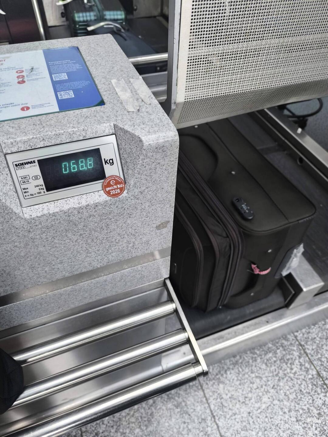 69kg waren für 3 Koffer erlaubt