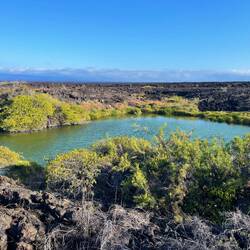 Lagoon in the middle of lava