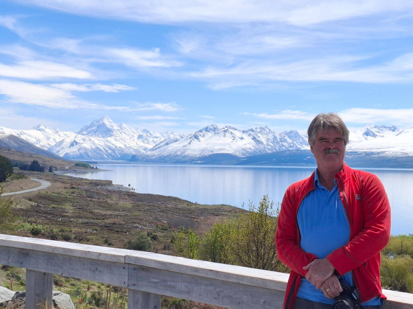 auf dem Weg nach Mount Cook Village, die 2te Spitze von links ist Mount Cook