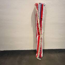 This rug is pieced together from flags of the 27 countries that were in the EU in 2010.