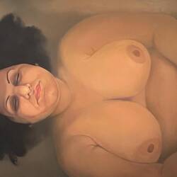Sepideh Rahaa - Self-Portrait II 2014. Done when she arrived in Finland, missed Iran, felt lonely