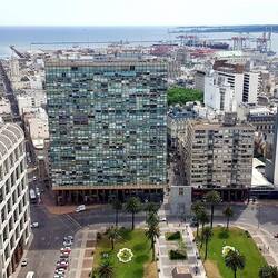Piaza Independencia seen from the 25th floor of Salvo Palace.