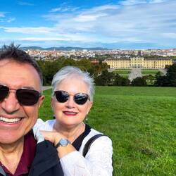 Selfie from the Gloriette ... yes, it was windy ... Schloss Schönbrunn — Vienna, Austria.