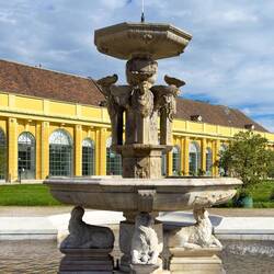 The central fountain in the Orangery Garden dates back to the 16th century ... Schloss Schönbrunn.