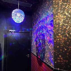 Disco ball in the bathroom