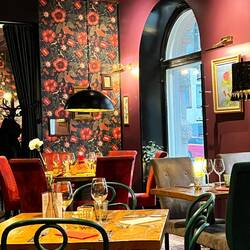 Really rich colours through the dining room