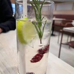 Settled in the Finnair Lounge