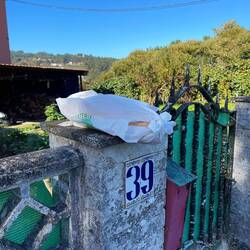 Bread delivery in rural Spain, simply left at the gate 🥖😋🇪🇸