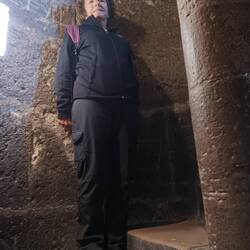 Anna on one of the 343 steps up the tower