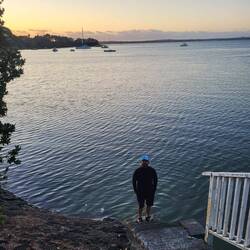 Sonnenuntergang beim Laktatabbauspaziergang