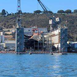 Navy Sub in drydock
