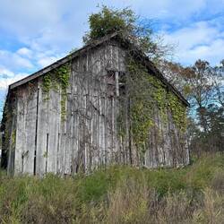 Another barn. This one looked pretty good until we around to this side