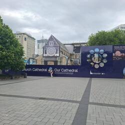 die Baustelle zum Wiederaufbau der Kathedrale