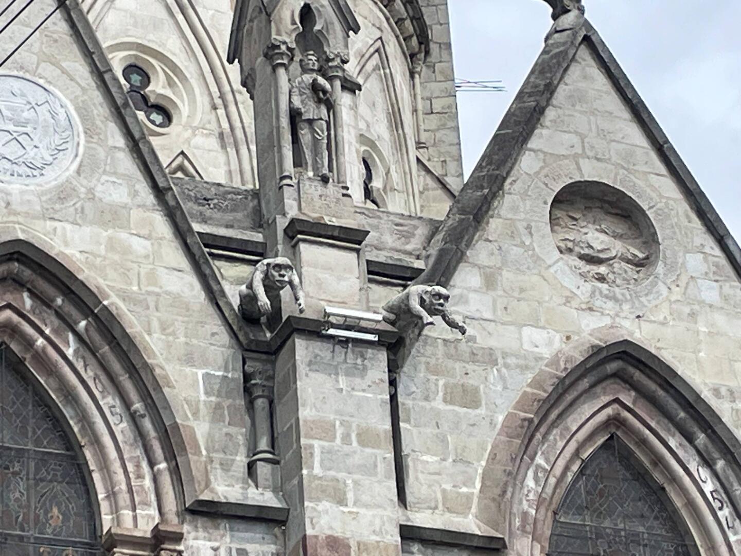 Basílica del Voto Nacional with monkeys
