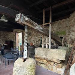 The hostel is in a historic wine manufacturing estate that still has the old wine presses.