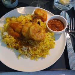 Knoblauchshrimps mit Safranreis