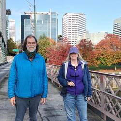 Bridge walk with Mary in downtown Portland